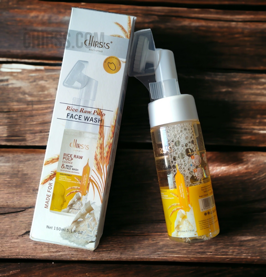 Chirs's Rice Raw Pulp Essence Face Wash Moisturizing Whitening Cleansing Mousse 150ML